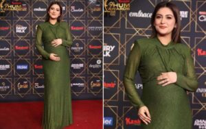 Hiba-Bukhari-shows-baby-bump-in-hum-style-award-show